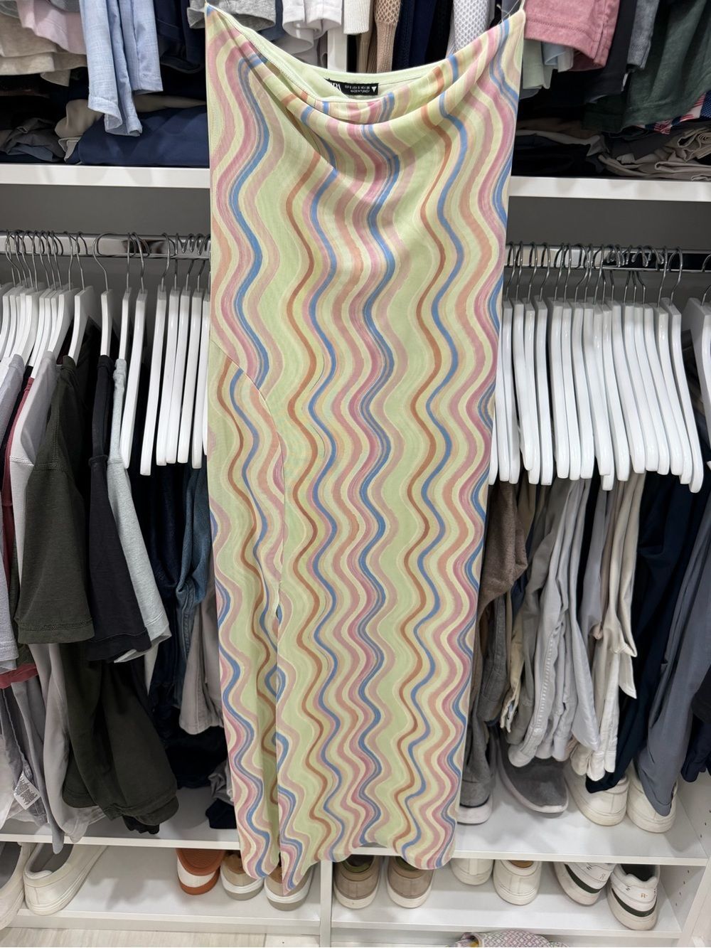 Zara Pastel Wave Strapless Maxi Dress - Picture 2 of 4